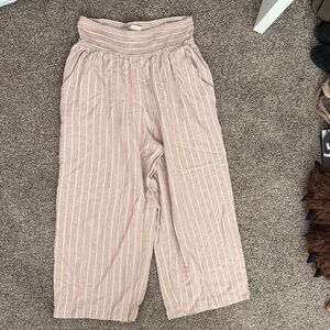 DownEast Taupe and White Striped Trousers